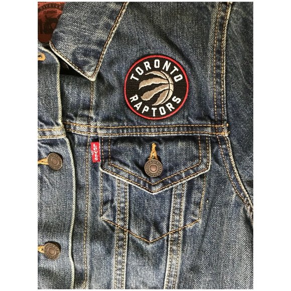 raptors jean jacket